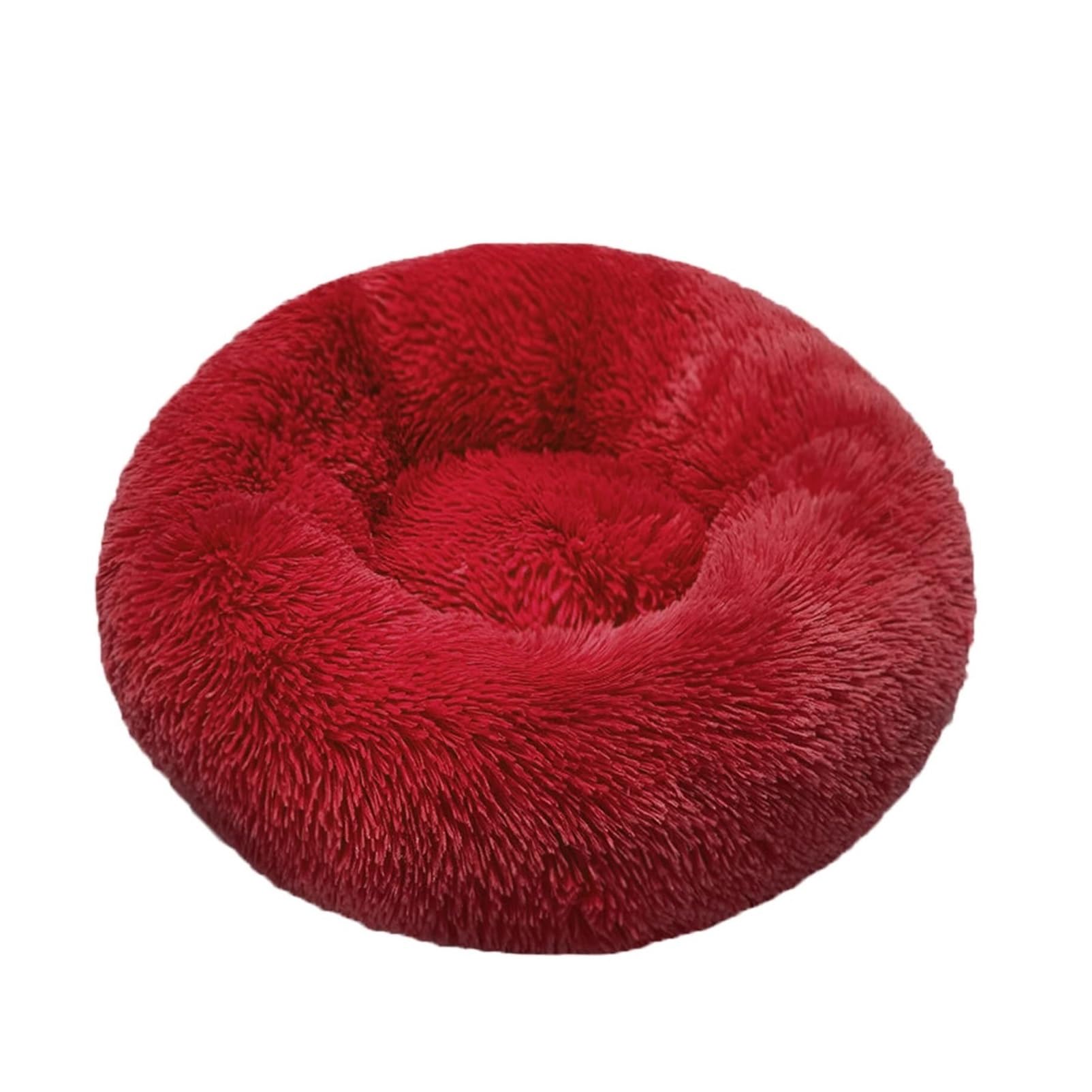 Panier rond lavable en forme de donut beige de 40 à 90 cm pour chien et chat