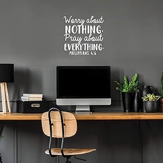 Vinyl Wall Art Decal - Worry About Nothing Pray About Everything - 17