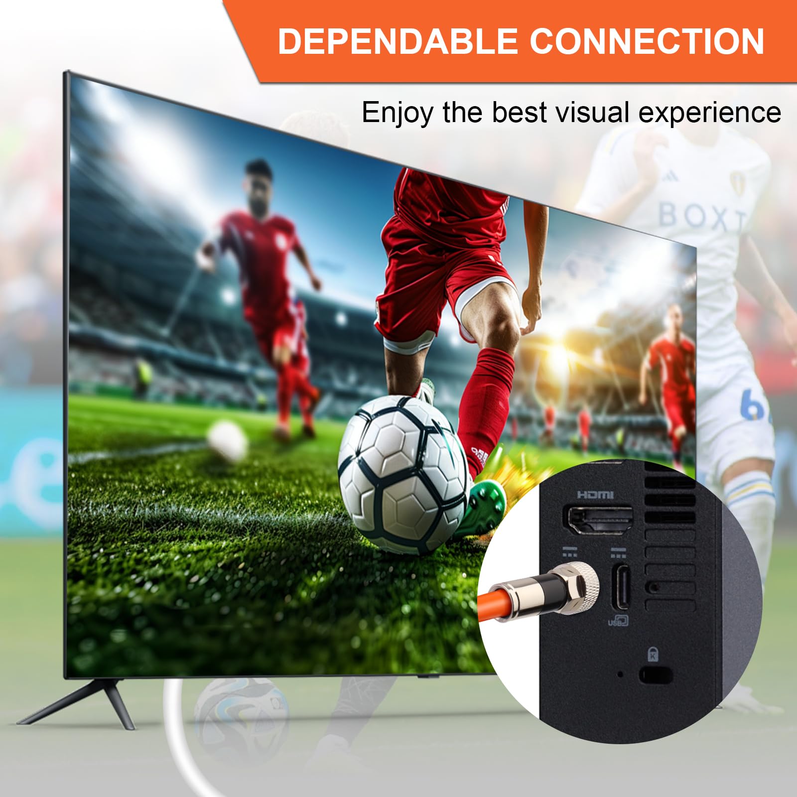 MOOKEERF Cable coaxial RG6 de 60 pies, cable coaxial RG6 para TV con funda de goma resistente a la intemperie, cable coaxial RG6 de entierro directo de 75 ohmios para antena de TV digital, Internet de