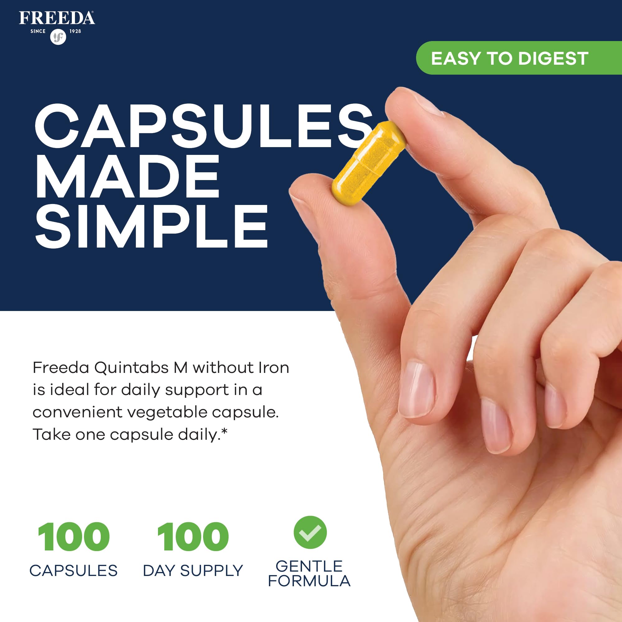 FREEDA One Daily Multivitamin Without Iron for Men & Women, High Potency — Amazon image 3