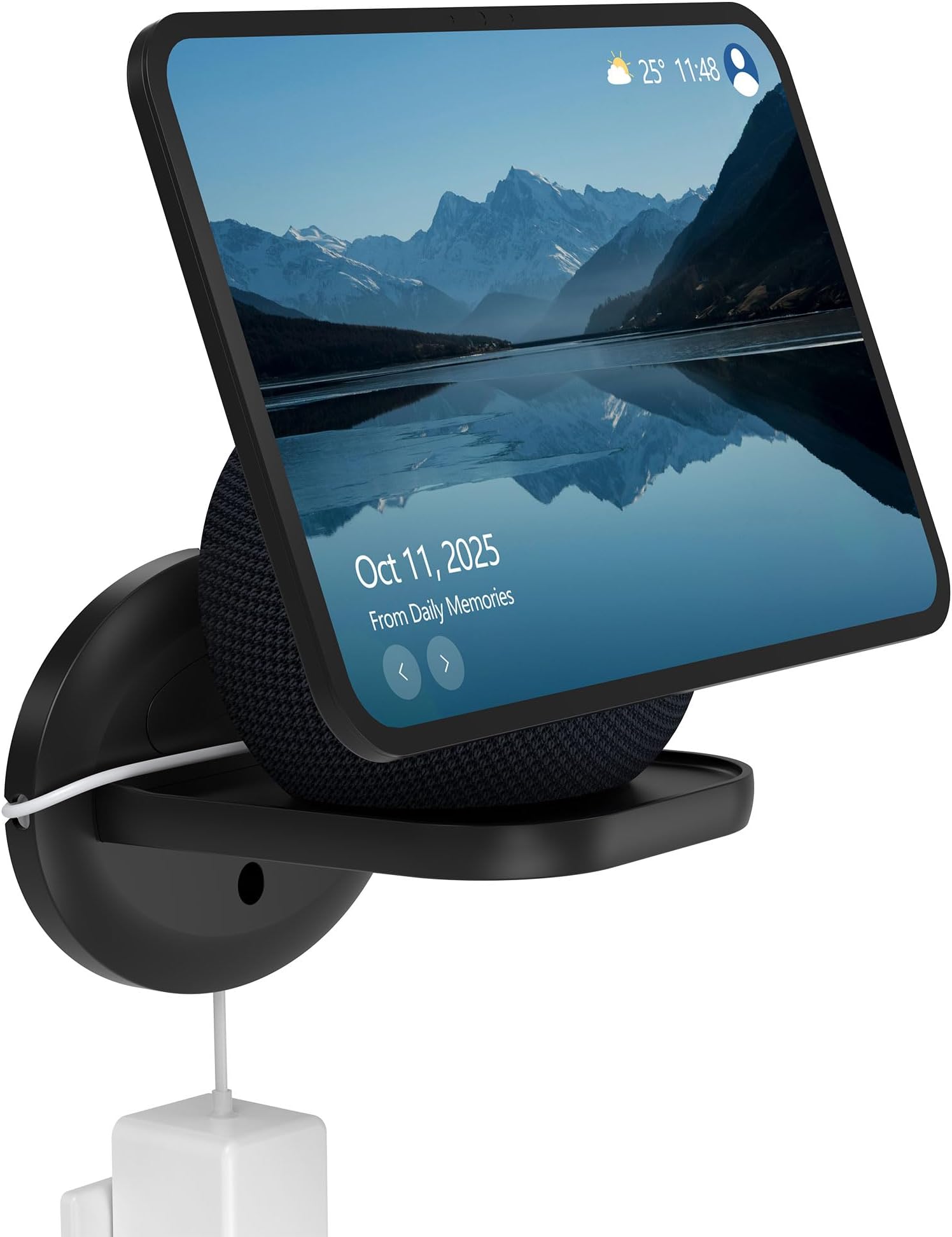 Wall Mount for Echo Show 11 and Echo Spot - Space Saving Smart Home Wall Stand Holder Shelf Compatible with Echo Show 11/Homepod Mini/Echo Spot Black