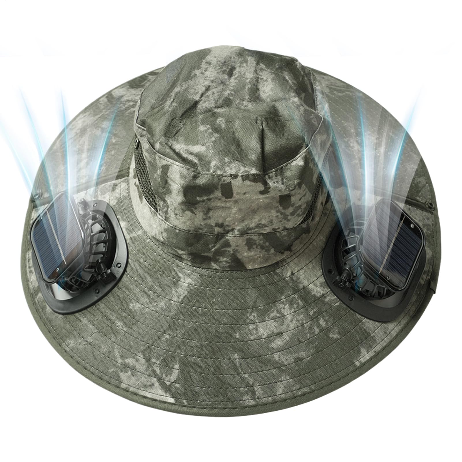 Cappello con Ventola Copricapo Leggero Protezione Personale | Cappello a Tesa Larga con Ventilatore Solare Outdoor Attrezzatura Personale Per Spiaggia Pesca Campeggio Outdoor Viaggi