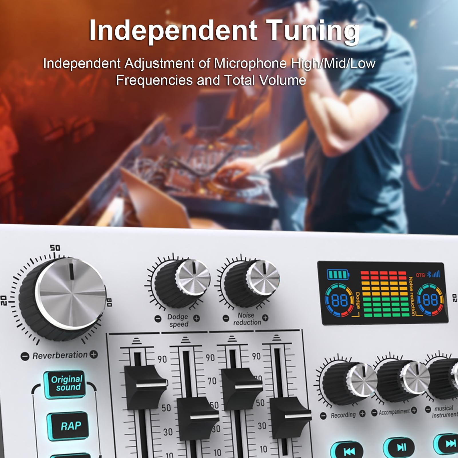 X7 Scheda Audio Live Esterna Scheda Mixer Audio 16 velocità per Streaming Live Karaoke Gaming 12 Effetti Speciali Microfono 48V