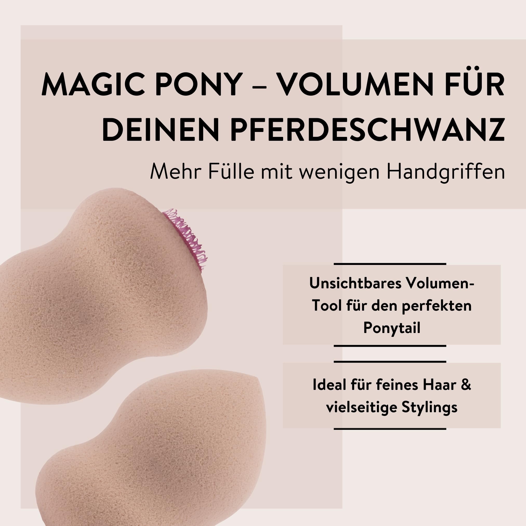 PARSA BEAUTY Magic Pony dla blond włosów, kremowy, zwiększa objętość, koński ogon, warkocz, stylizacja
