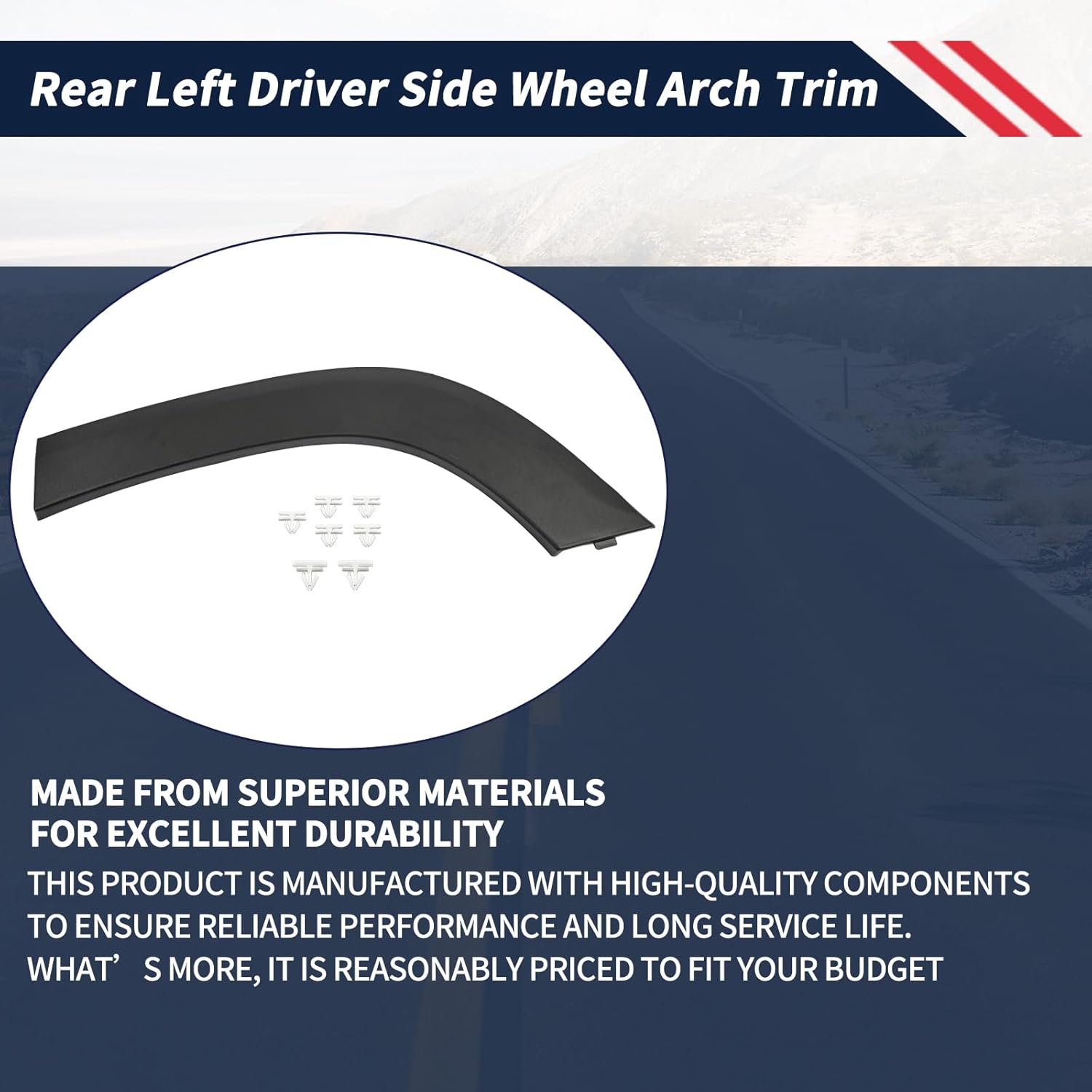 Rear Left Driver Side Wheel Arch Trim Fit for GMC Terrain 2018 2019 2020 2021 2022 2023 2024 Wheel Opening Molding Replaces 84319892 GM1790127 196743288918