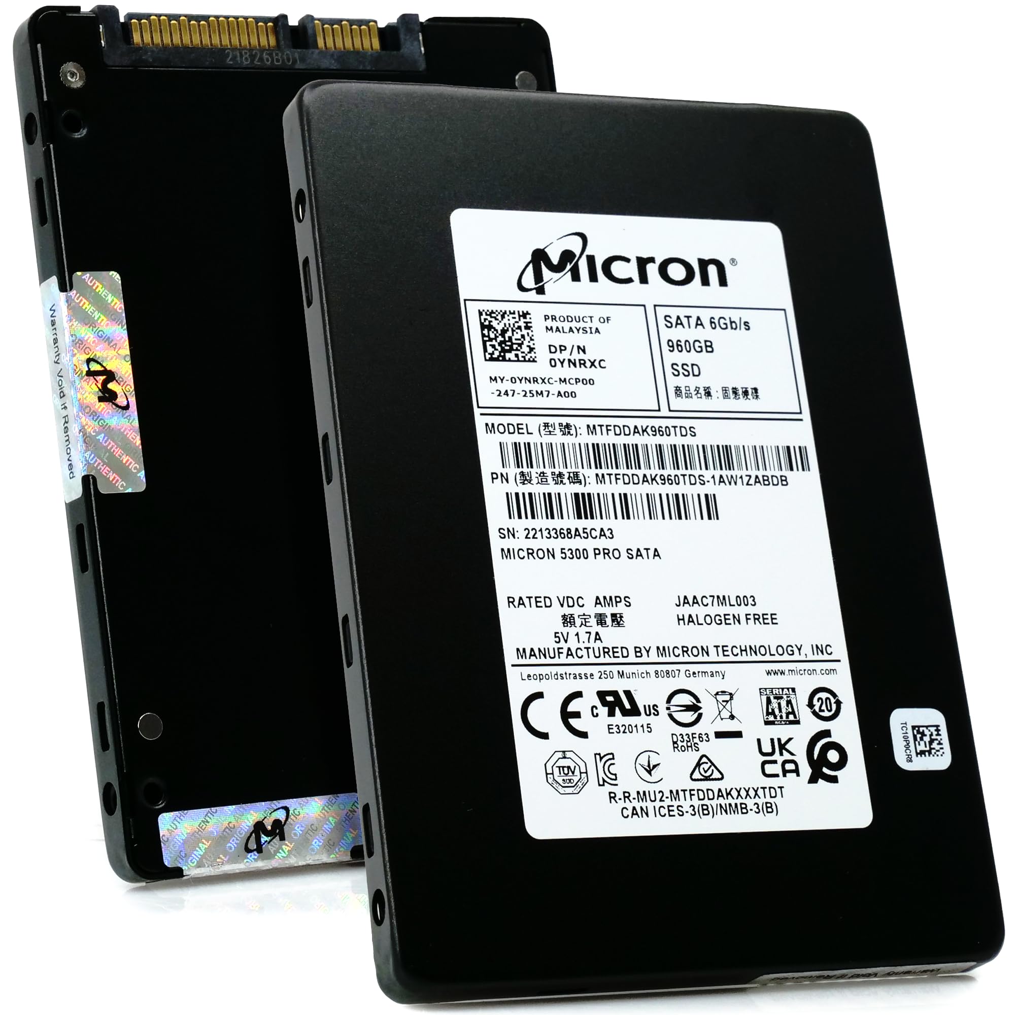 Micron SSD 960GB 5300 Pro 2.5 SATA 6 Gb/s MTFDDAK960TDS