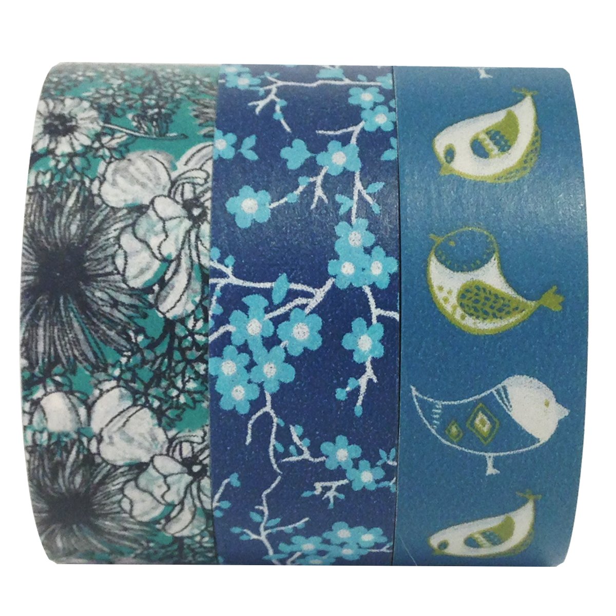 Wrapables Changing Seasons Japanese Washi Masking Tape (Set of 3), 10M L x 15mm W