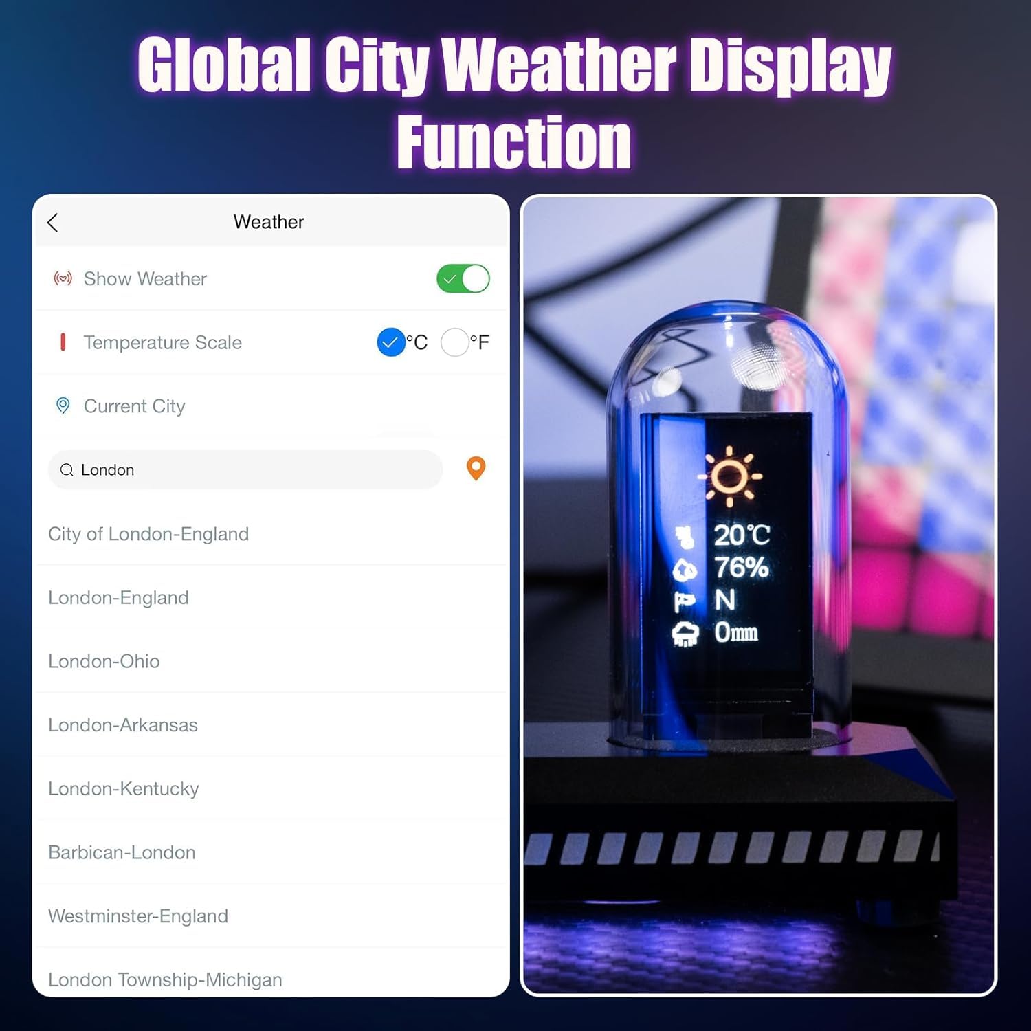 PRECHANA IPS DIY Nixie Tube Clock Electronic Simulation With 6 Bit LCD Screen 12/24 Hours RGB Backlit Desktop Decoration Gifts - Digital, Glass, (RGB) (Nixi Tube Clock),Black 3