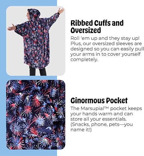 Miniatura 5 de THE COMFY Dream  Lightweight Microfiber Fleece Wearable Blanket, Oversized Design Hood & Pocket from Shark Tank, Cozy Gifts