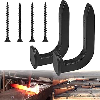 2 Pack Railroad Spike Gun Rack Hanger Hook Holder Handmade Wall Mount, Fit for Shotgun Rifle Hunting Western Decor Blacksmith, Wall Decor, Western Rustic Hook Gun Rustic Gun Gifts - sixcow