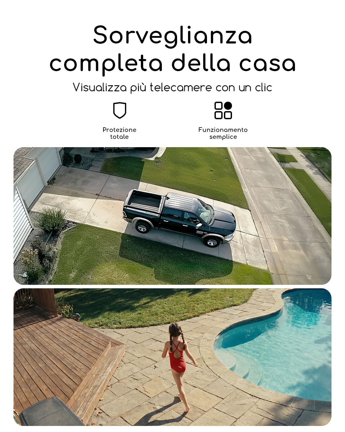 COOAU 4MP kit Telecamera Wi-Fi Esterno con Pannello Solare, 64GB Card Incluse, Wi-Fi 6 Dual Band(2.4GHz & 5GHz), Visione Notturna a Colori, Senza Abbonamenti, Adatta per Interni ed Estern, IP66, Cloud - 4