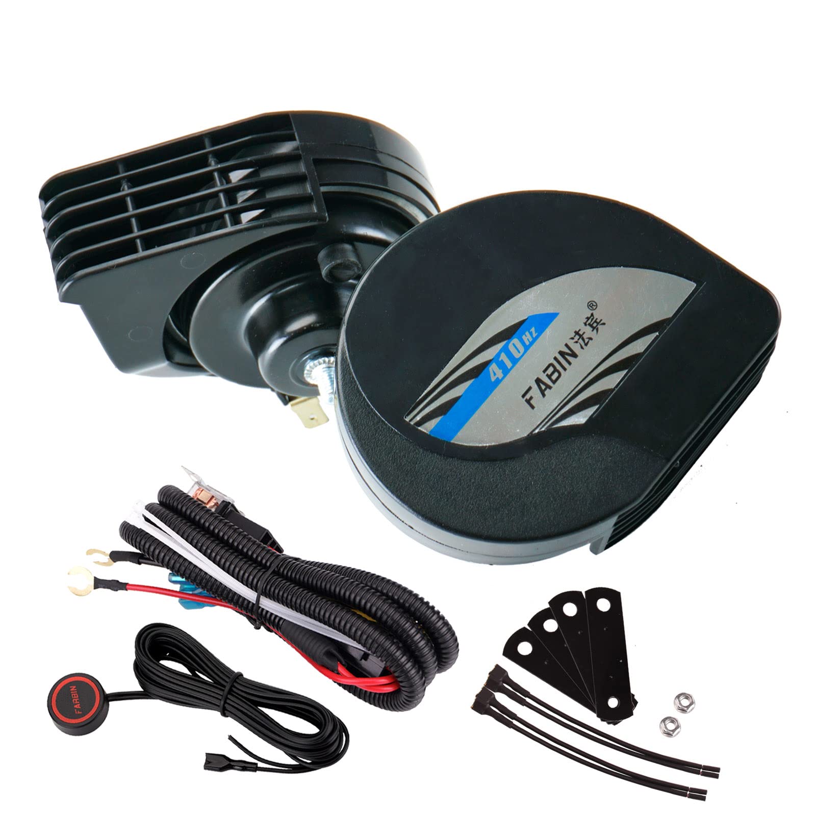 AOLIHAN 12V Waterproof Horn Kit, Compact Car Horns Super Loud for Trucks,Cars,Motorcycle,Snail Car Horn for Boat