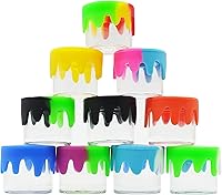 Vista 1 de Tarro hermético del concentrado del envase de la cera de cristal de 0.2 fl oz con el uso multi de la tapa del silicón (75)