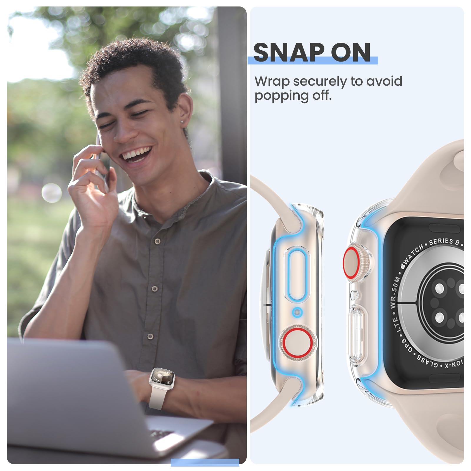 Kamita [3Pièces] Coque pour Apple Watch Série SE 3/SE 2/6/5/4 40mm, Étui de Protection avec Protecteur d'écran en Verre Trempé, PC Bumper Case Antichoc Housse pour iWatch 6/iWatch 5/iWatch4 (Clair*3)