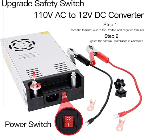 Miniatura 2 de Convertidor SMPS de alta potencia de 110 V/220 V CA a 12 V CC - Fuente de alimentación de 50 A 600 W - Transformador de interruptor ajustable para