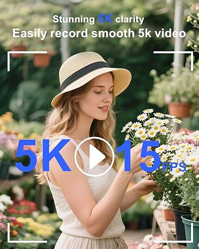 Miniatura 2 de Cámara digital 5K para fotografía con WiFi, cámara de vlogging Ultra HD de 75MP para YouTube con pantalla abatible de 180° de 3 pulgadas, cámaras