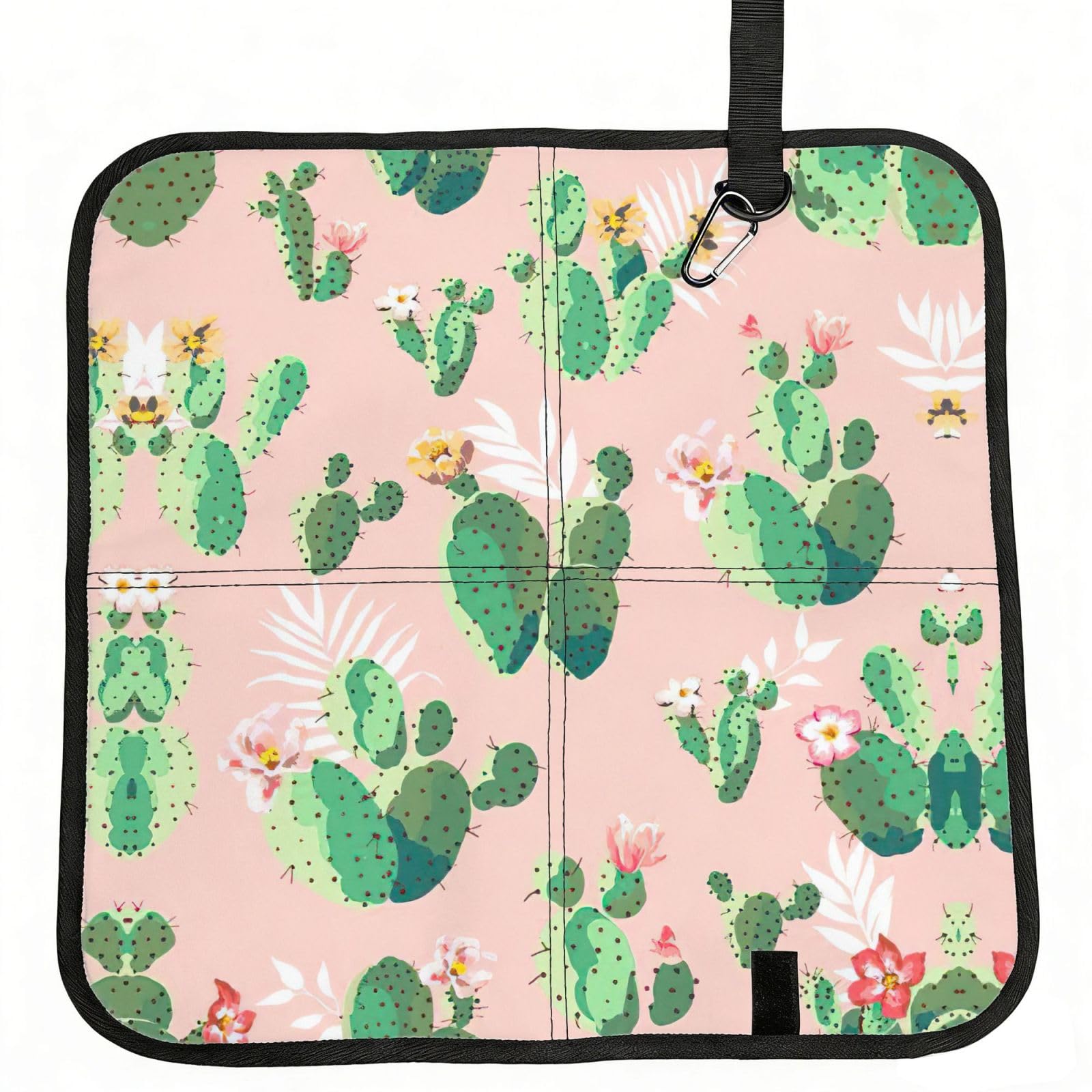 SDEGTHO Tropical Cactus Print Padded Seat Pad Folding Cushion Waterproof Bench Mat Portable Outdoor Rest Mat 15.8"