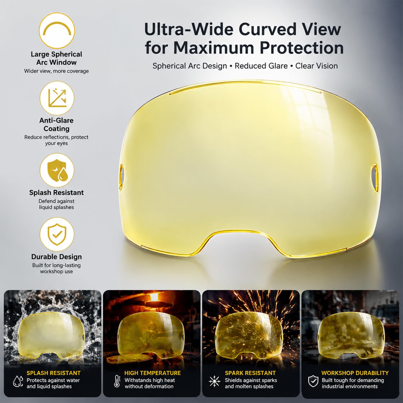 Paquete de 7 lentes de cubierta frontal ámbar reemplazables ESAB Sentinel A50 0700000803