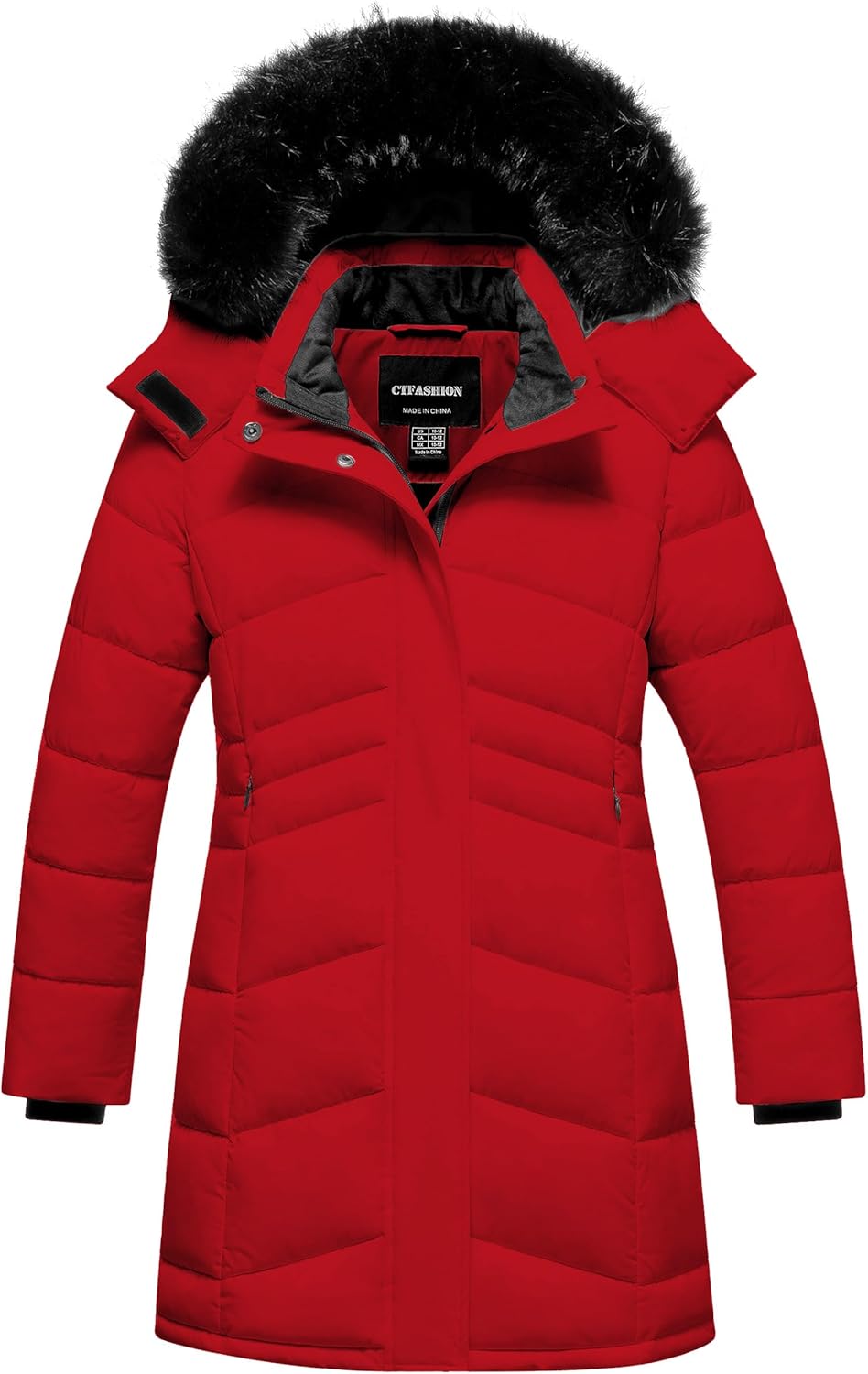 Girl's Winter Coats Kids Waterproof Long Puffer Jacket Thicken Fleece Lined Ski Parka with Detachable Fur Hooded