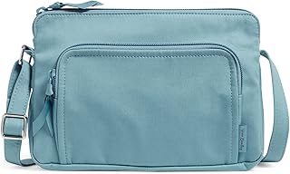 Bolsa tiracolo hipster pequena com proteção RFID, Recife Water Azul Reciclado Algodão, Reef Water Blue - Algodão reciclado