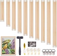 WodGod 20pcs Needlepoint Stretcher Bars, 10 Sizes Wooden Canvas Frames with Thumb Tacks - Ideal Embroidery Stitch Frame Set