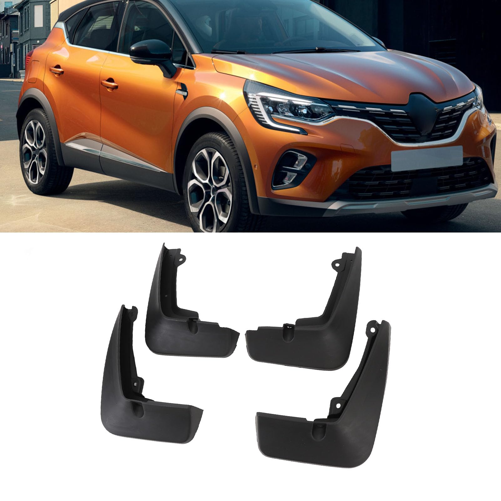 4 Paraspruzzi Per Auto – Anteriori E Posteriori, In PP, Compatibili Con Modelli 2019-2024, Colore Nero, Facili Da Installare - 4