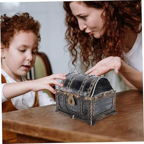 Miniatura 7 de Cabilock Cofre de gemas piratas, 3 piezas de cofre del tesoro pirata, juguete de maquillaje, adornos de juguetes para tesoros transparentes de