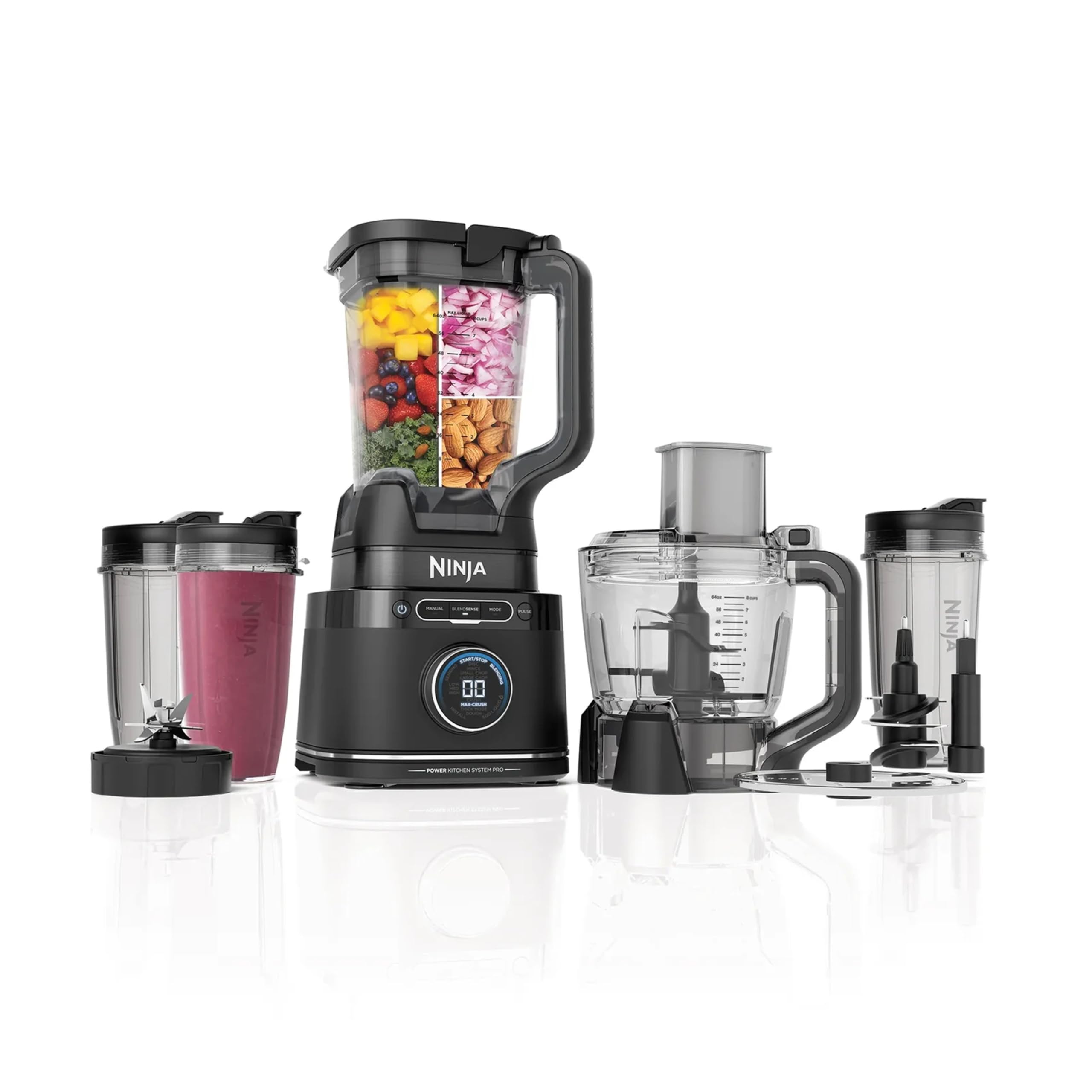 Ninja Detect Kitchen System Power Blender + Processor Pro, High Speed Food Mixer, Juicer & Smoothie Maker, One Touch Preset Programs & BlendSense Technology, TB401ANZ, Black