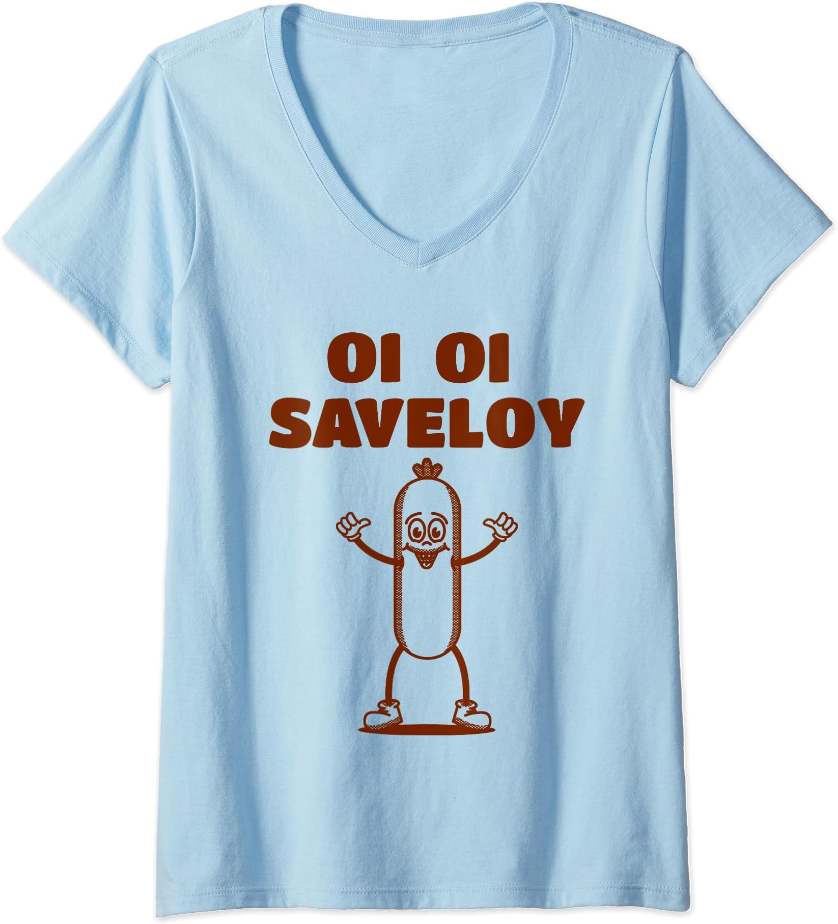 Womens Oi Oi Saveloy - Funny friendly greeting - Hello Sausage V-Neck T-Shirt