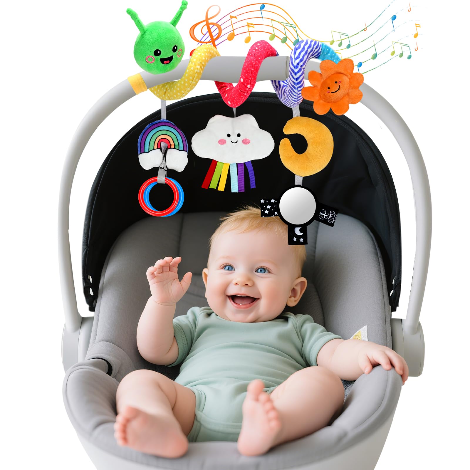 Plush Baby Crib Hanging Toy-Touch-Activated Music Box (30 Sounds)