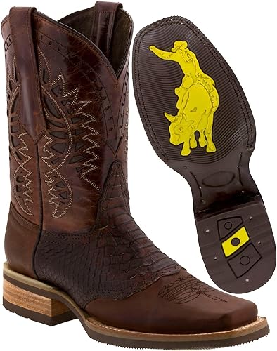 Amazon.com: Botas vaqueras de cuero occidental de Chedron para hombre, con  estampado de serpiente, punta cuadrada : Ropa, Zapatos y Joyería