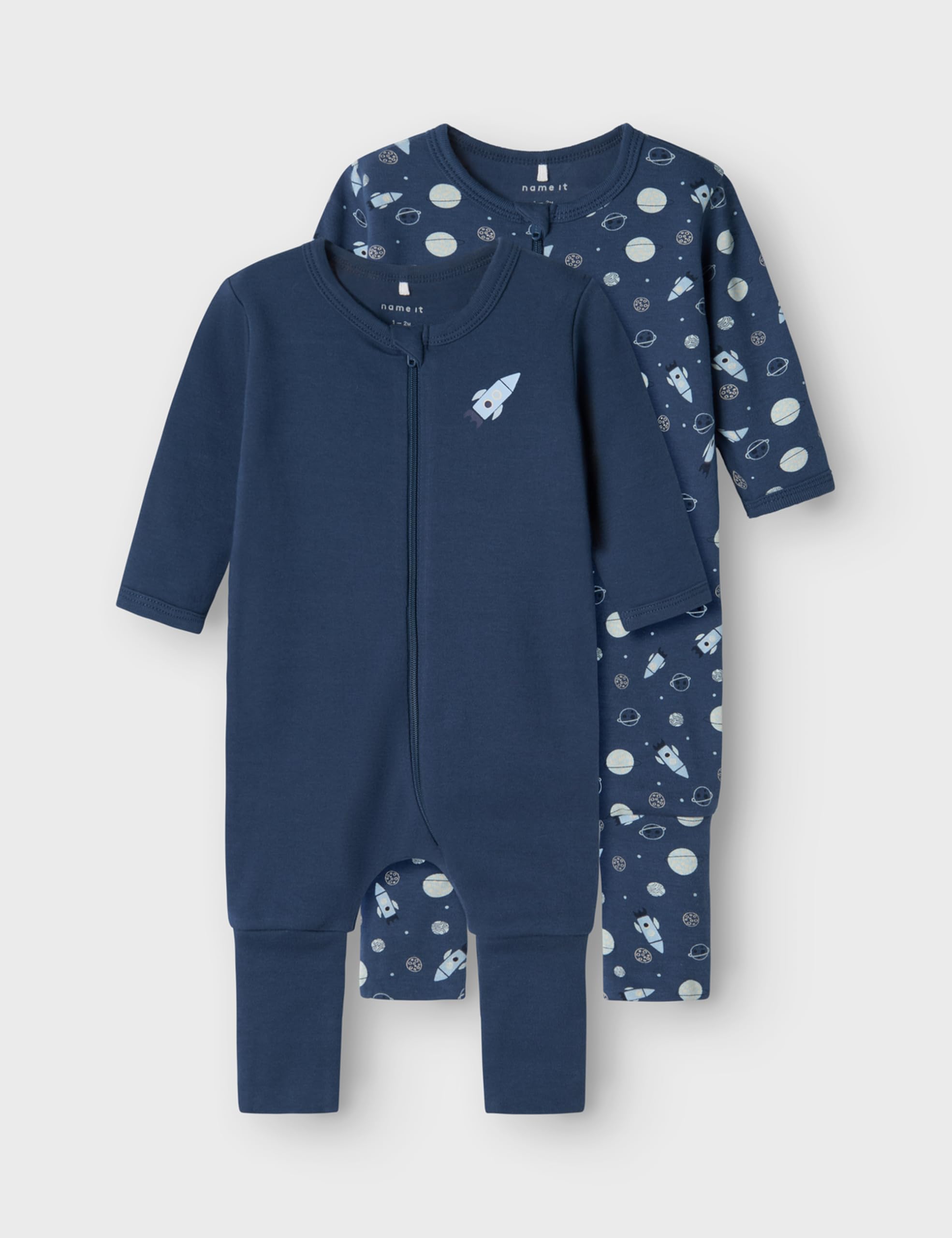 Name IT Nbmnightsuit 2p Zip FF Dark Space Noos Foot Bébés garçons