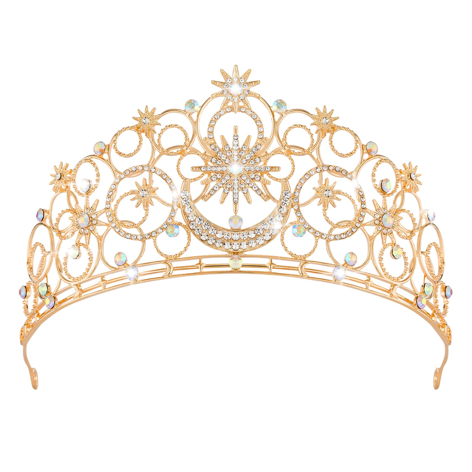 JITINX Crystal Crowns for Women, Crystal Bubble TiaraBride Royal Queen Headband Princess Headpieces for Women Bridal Wedding Prom Birthday Party Crowns