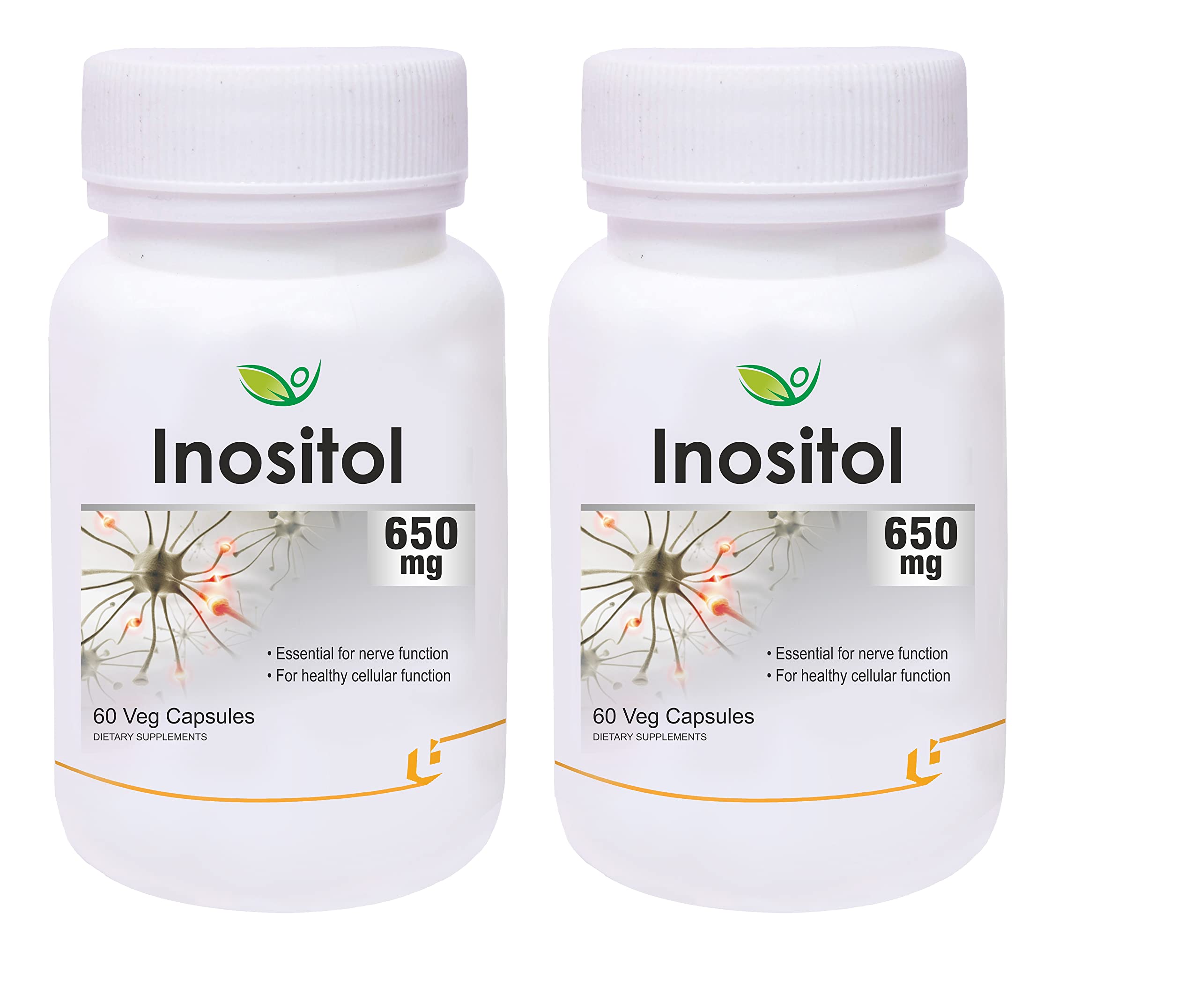 Biotrex Nutraceuticals Inositol 650 mg, Essential for Nerve Function (60 Capsules), Pack of 2