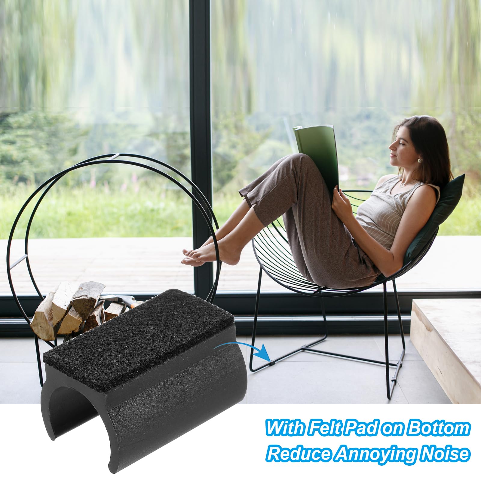 PATIKIL 8pcs Rectangle Chair Leg Cover with Felt Pad - Image 4