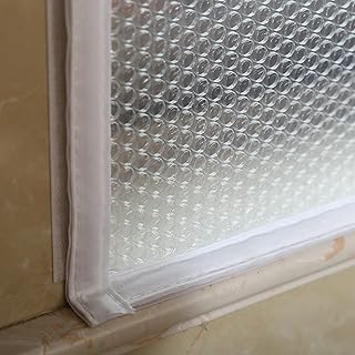 Kit D'isolation de Fenêtre pour l'hiver,Film Fenetre Isolant,Rideaux Isolant,Couverture de Fenêtre en Plastique,Protection Contre le Froid,Isolation Thermique,Largeur x Hauteur (110x120cm)