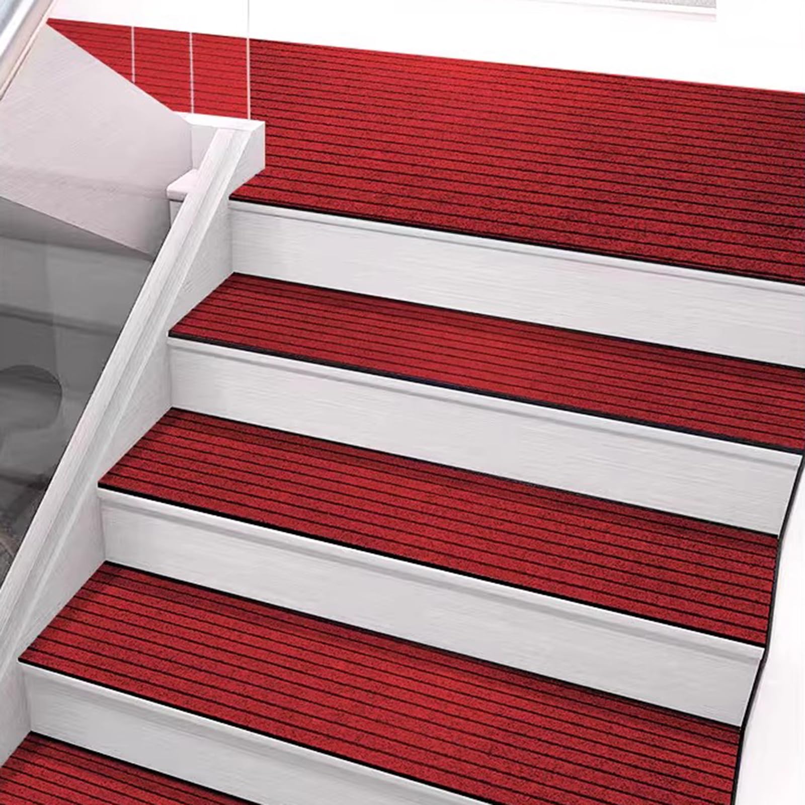 Tappetino Antiscivolo Zerbino Tagliabile per Scale Tappeto Ingresso Esterno Tappeto Asciugapassi Ingresso Interno Facile da Pulire Red,90x240cm