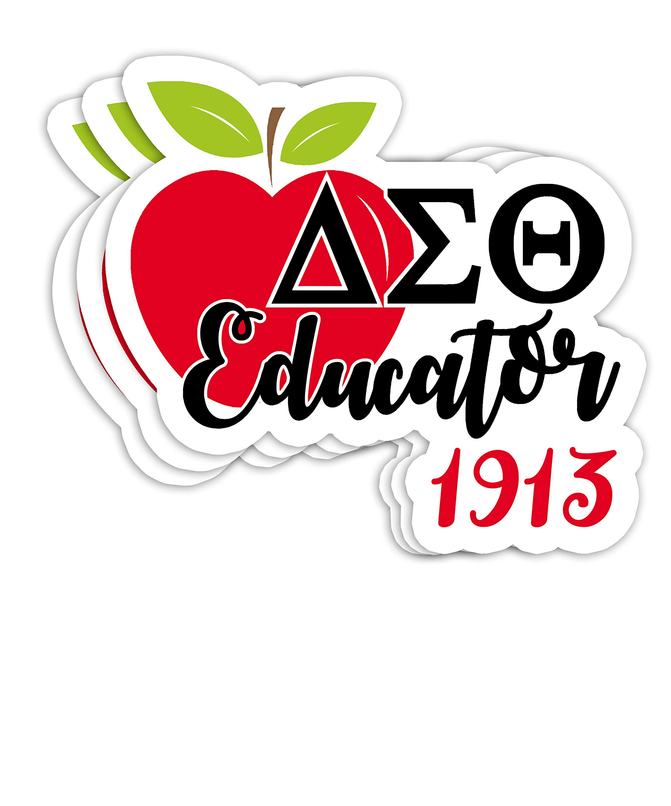 Delta DST Sigma Theta Teacher Educator Gift Decorations - 4x3 Vinyl Stickers, Laptop Decal, Water Bottle Sticker (Set of 3)
