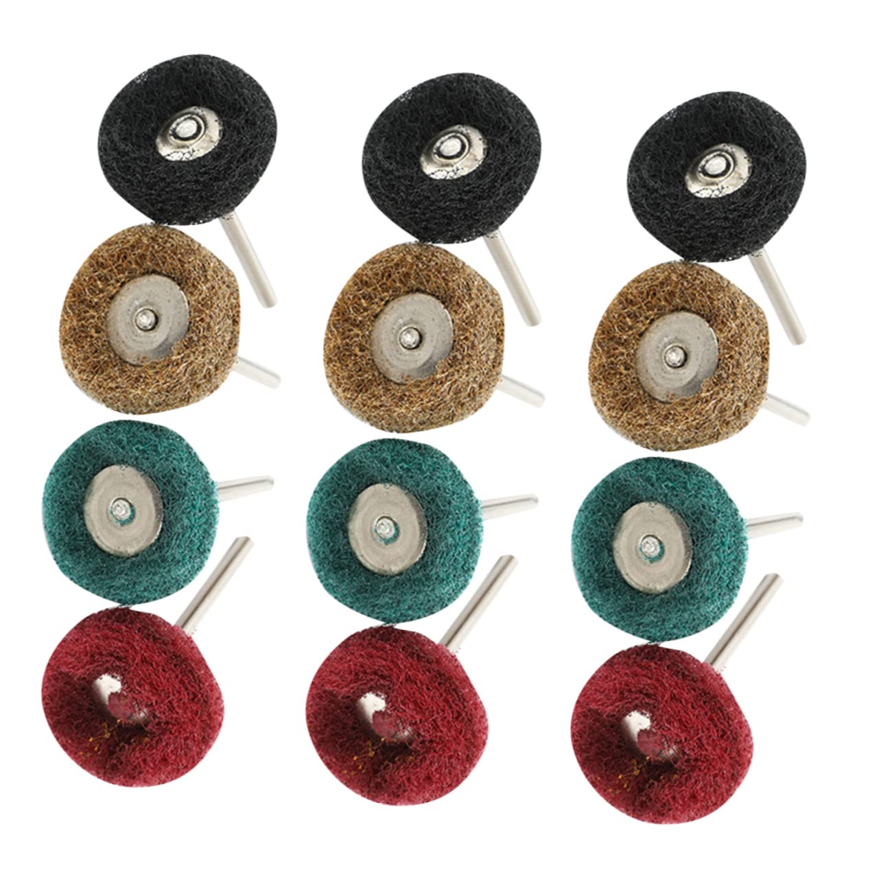 LIFKICH 80Pcs Polishing Wheel Set Nylon Buffing Wheels with Handle for Rotary Tool Includes Red Yellow Green and for Polishing and Surface Finishing