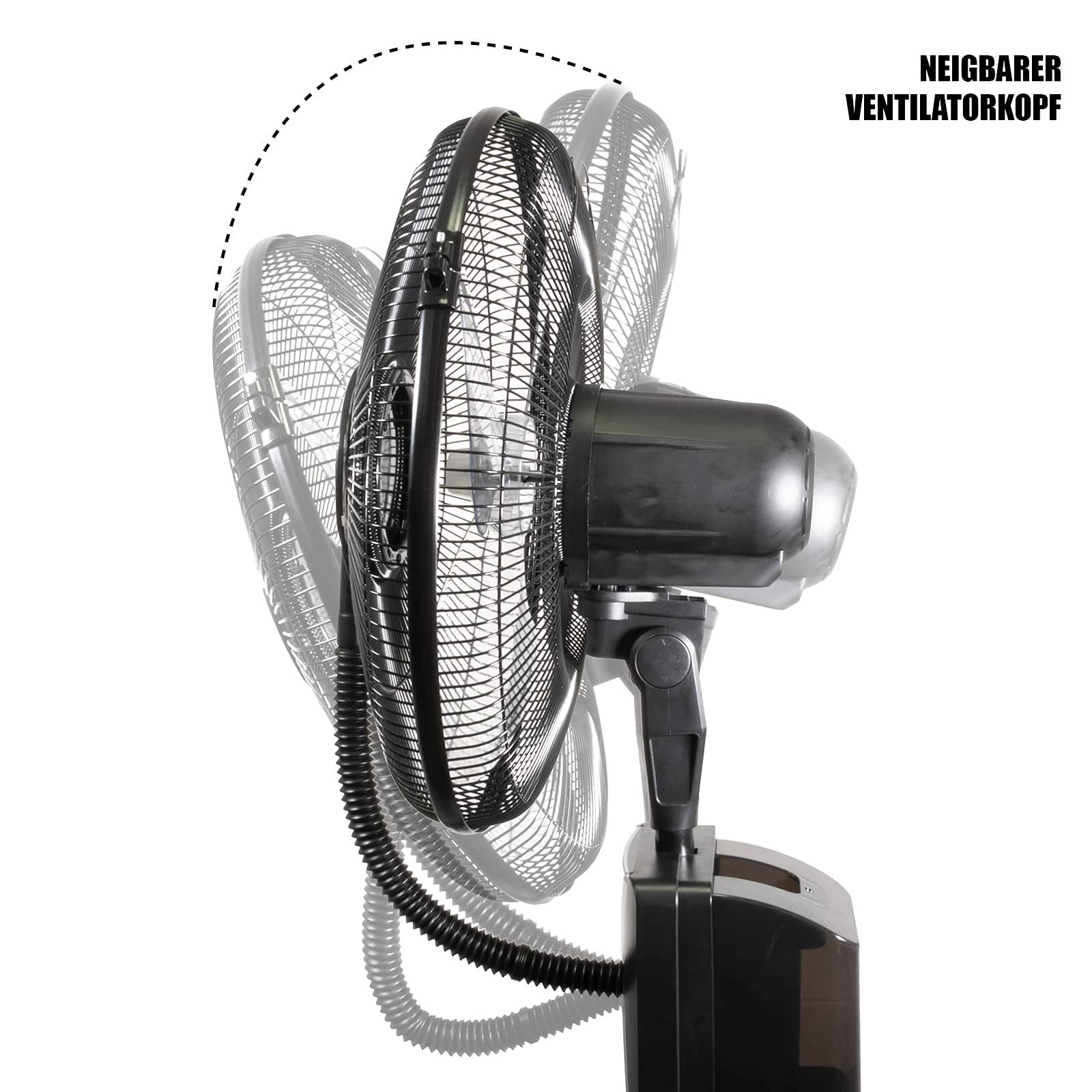 Mauk® Stand/Wasserkühlung Ventilator mit 1,2 Liter Sprühnebel - Kühlfunktion | inkl. Fernbedienung & Überhitzungsschutz | 80 W