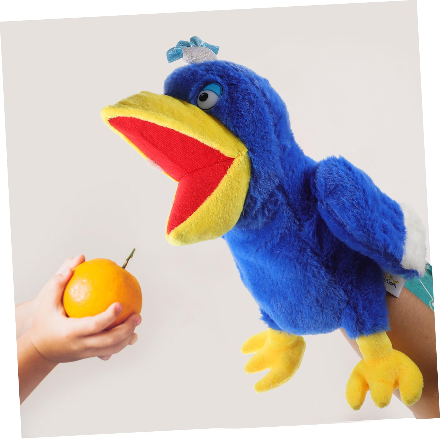 Vaguelly Pavo Real Lavable Marioneta de Mano de Peluche Interactiva de Felpa Suave y Algodón PP Contar Historias para Niños y Adultos