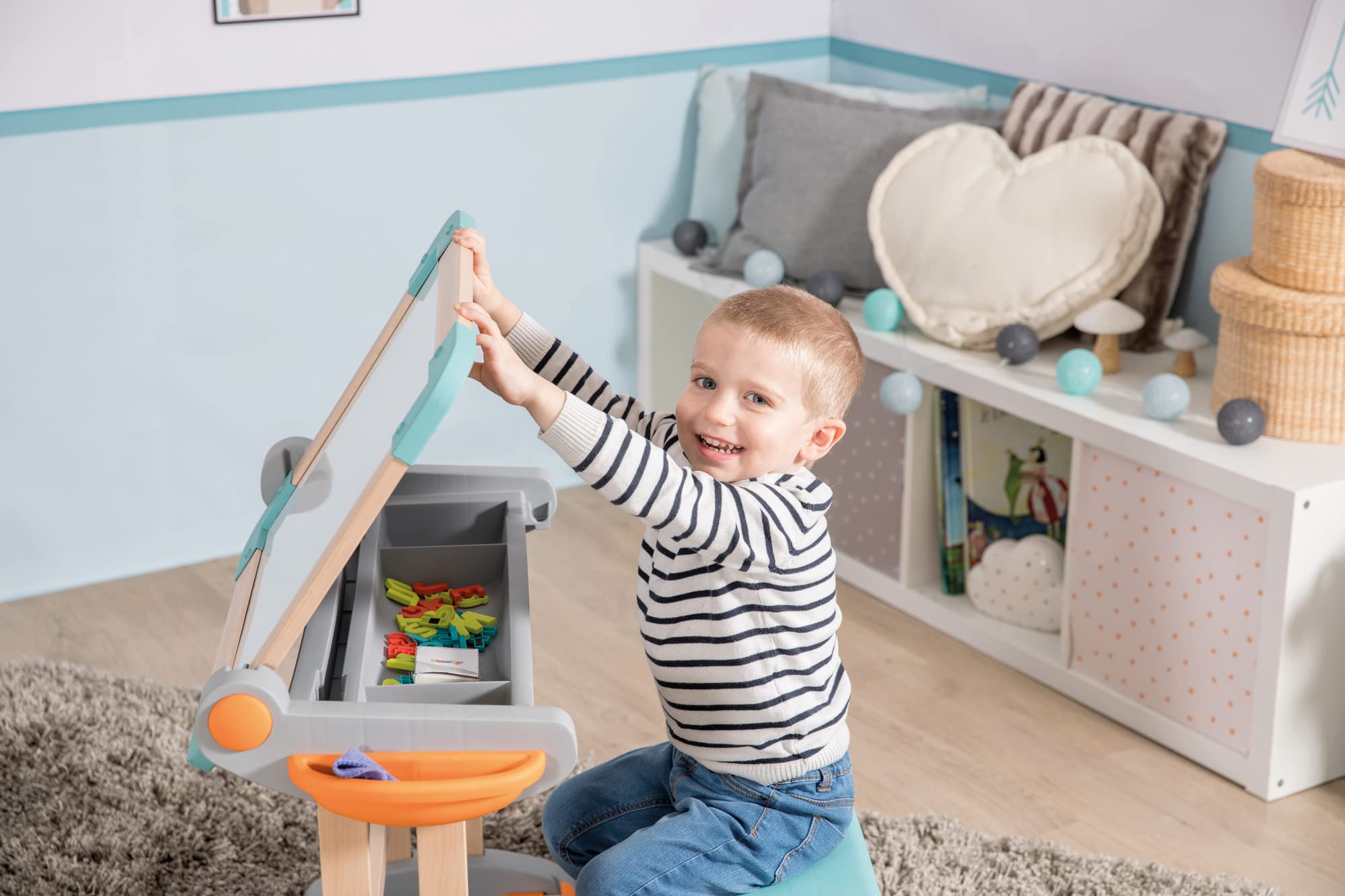 Smoby - Banco Scuola Modulo Space, 7600420301, + 3 Anni, in Legno, Pieghevole