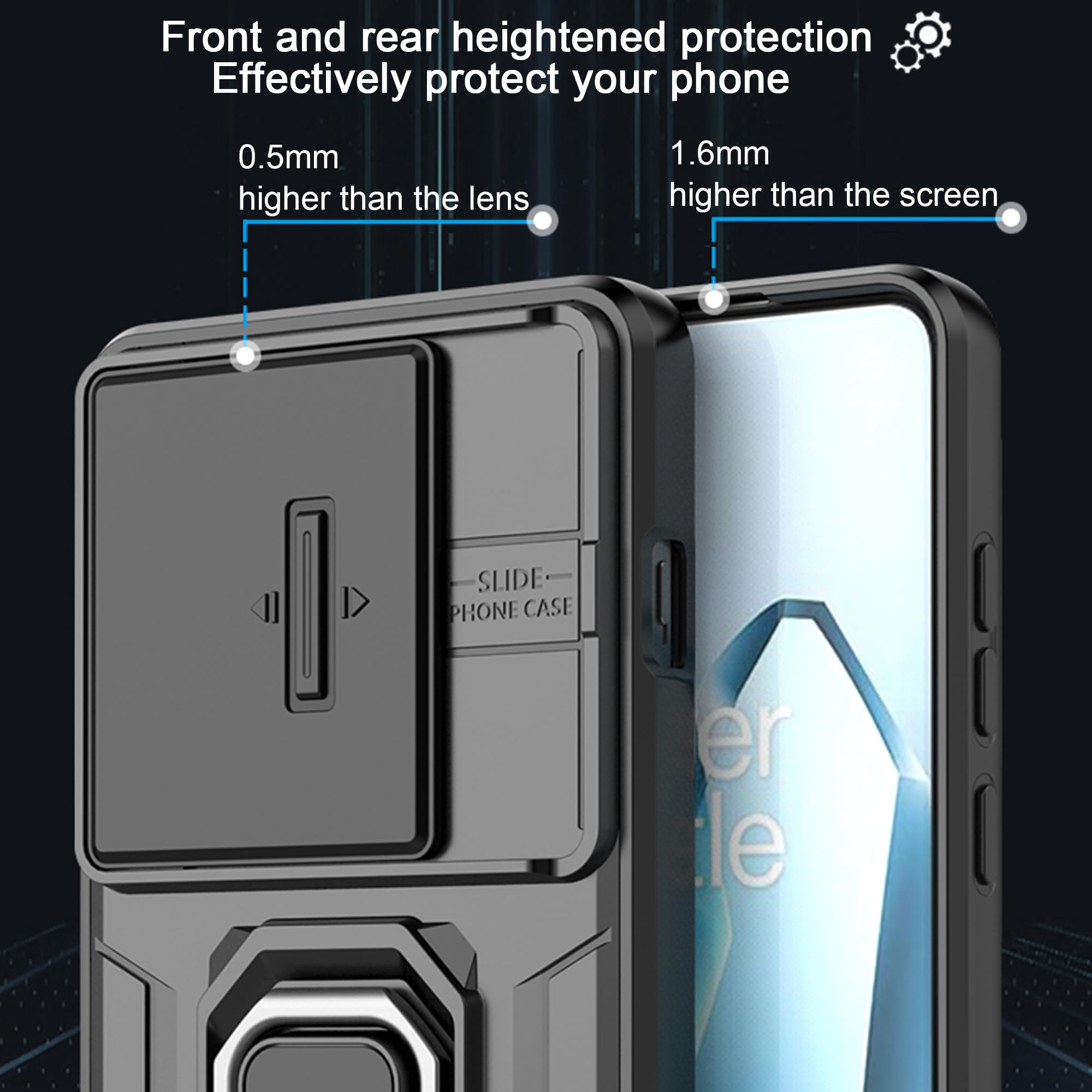 KEYSION Shockproof Case For OnePlus Nord CE5 5G Slide Camera Protection Metal Ring Stand Phone Cover For One Plus 1 Nord CE 5 Buy Cheaply On - View #2