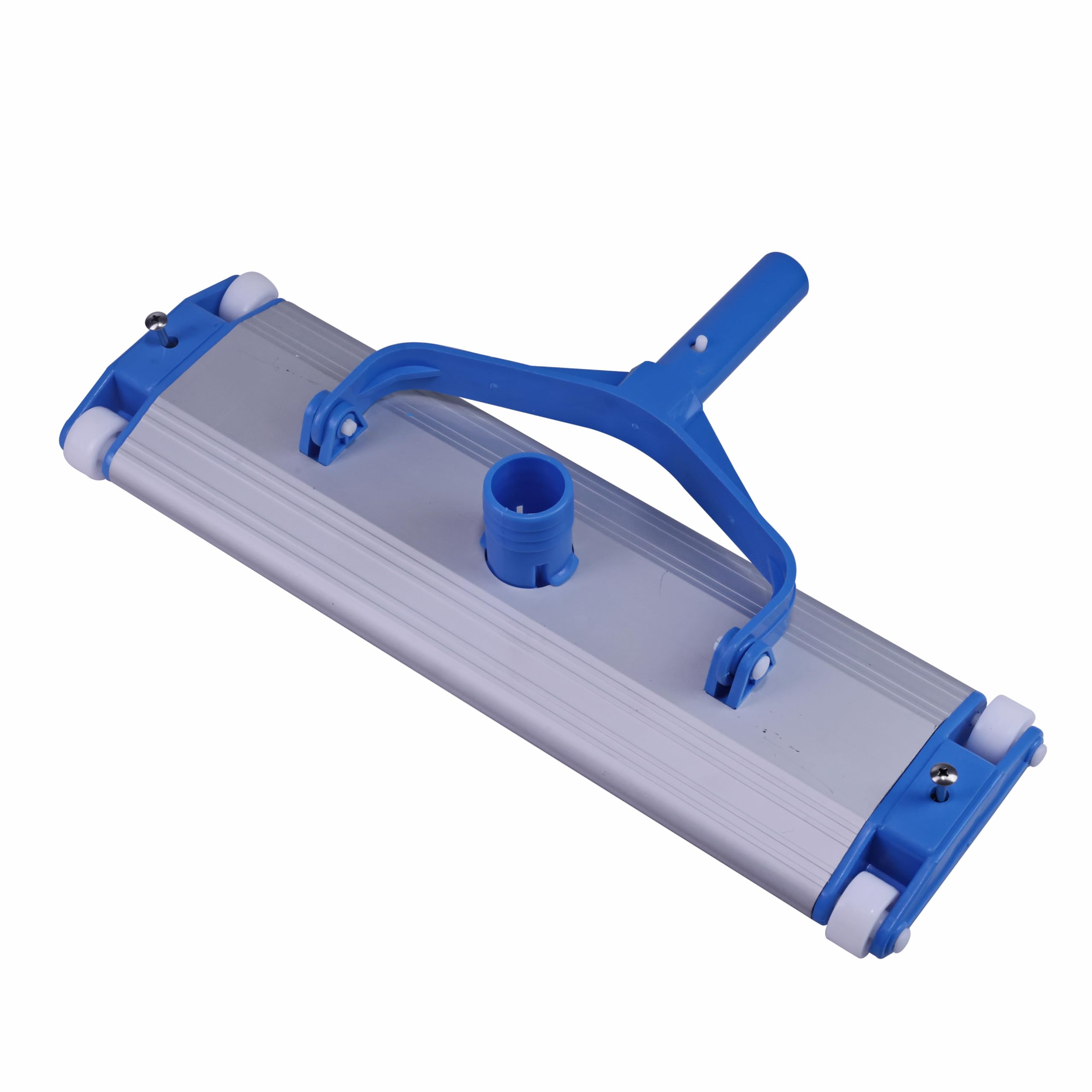 SPIRYFI 17.5 Inch Aluminium Weighted Swimming Pool Vacuum Head on Wheels Versatile Vacuum Cleaner for Swimming Pools (Color-Blue and White)