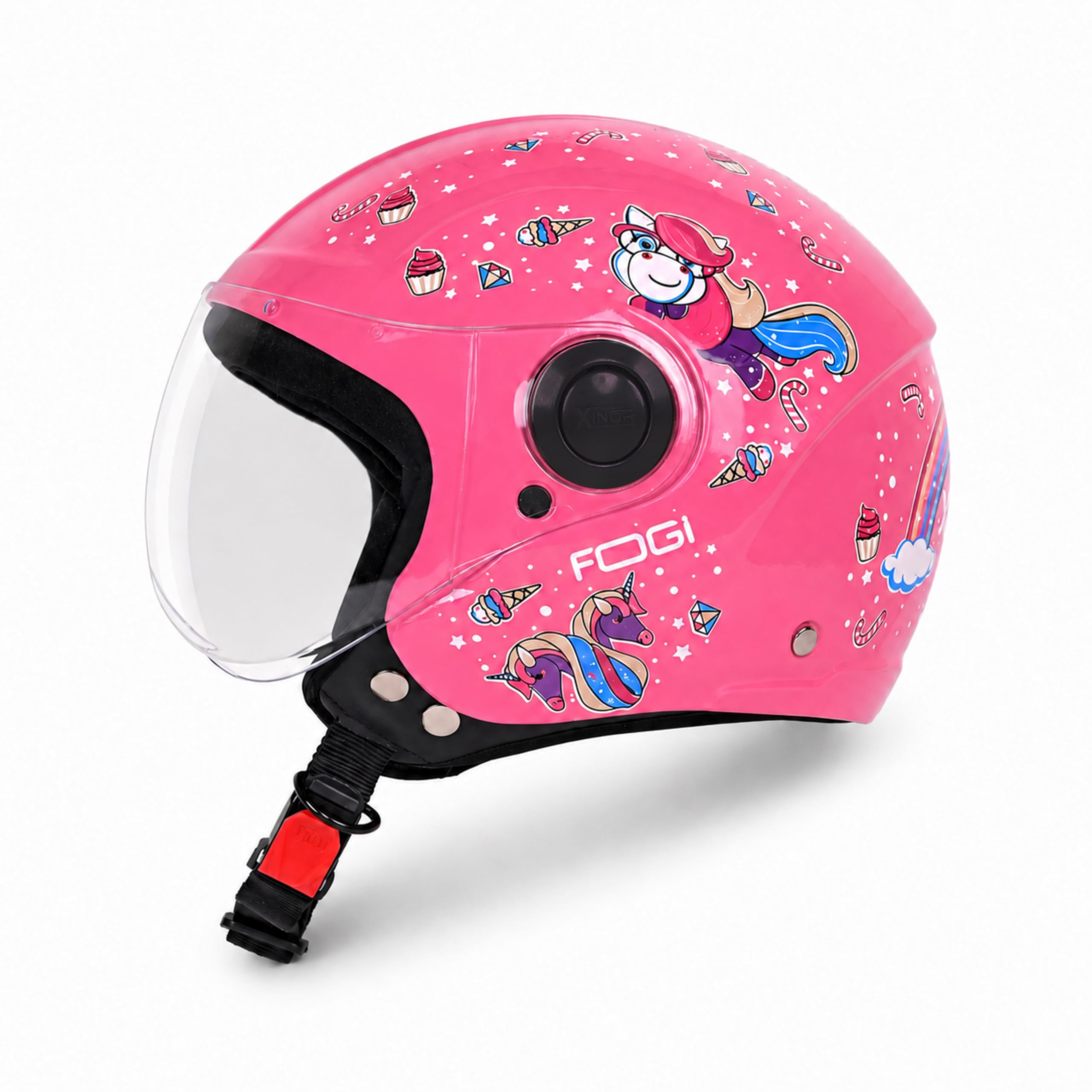 Kids Motorcycle Helmet - ISI Certified & Unicorn Pink -1 Kids Motorcycle Helmet - ISI Certified & Unicorn Pink -1