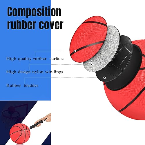 Miniatura 4 de Lenwen Paquete de 20 pelotas de baloncesto de goma de tamaño oficial 7 (29.5 pulgadas), para interiores y exteriores, con inflador, juego de
