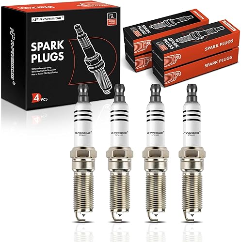 A-Premium 4 bujías de platino iridio compatibles con vehículos Buick, Cadillac, Chevrolet y GMC - Envision, Regal, ATS, CT6, CTS, Equinox, Malibu y