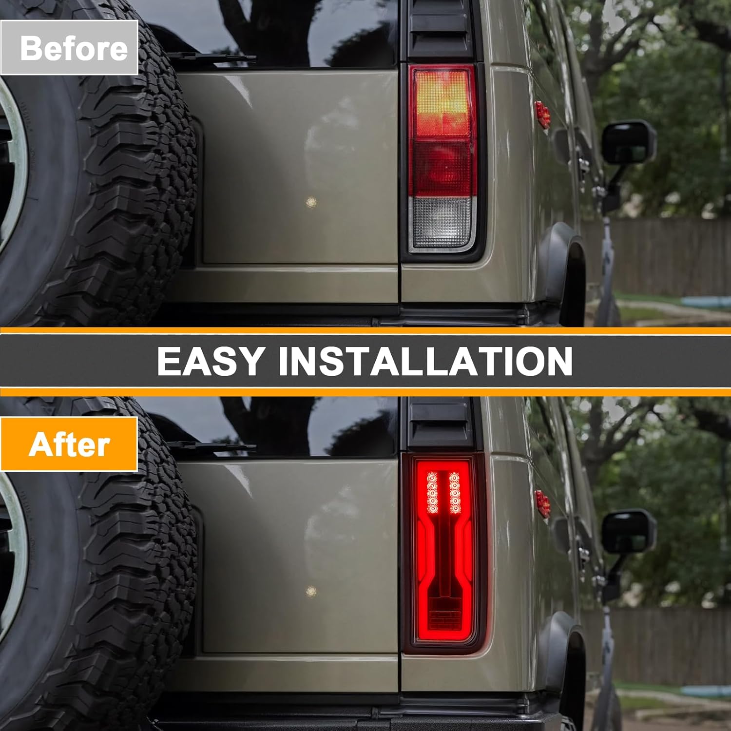 Tail Lights LED Compatible with H2 2003-2009, 5 Functions for Rear Fog/Brake/Turn Signal/Reverse/Running Lamp, Rear Bumper Brake Stop Parking Light Assemblies,Not Fit SUT (Smoked Lens)