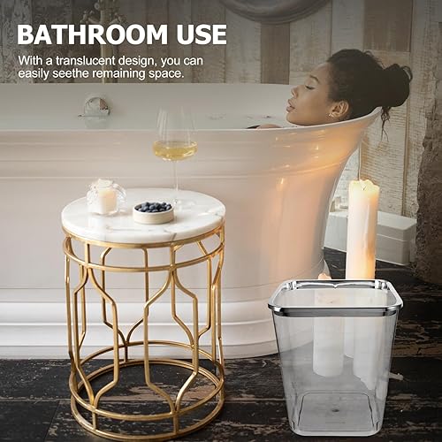 Miniatura 4 de STOBOK Cubo de basura cuadrado transparente grande para basura, contenedor decorativo de 1.5 litros para el hogar, oficina, baño, dormitorio, cocina
