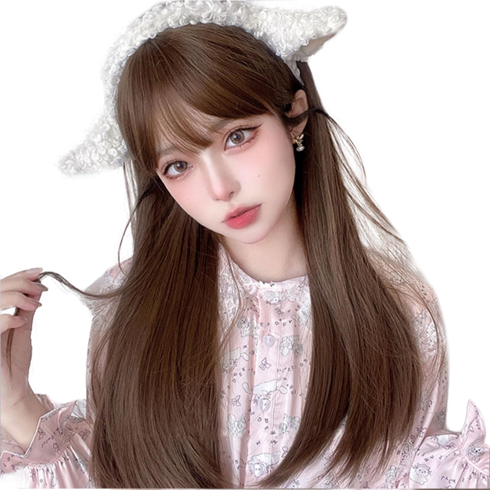 Amazon.co.jp: FESHFEN ウィッグ ロング ストレート フルウィッグ 女装